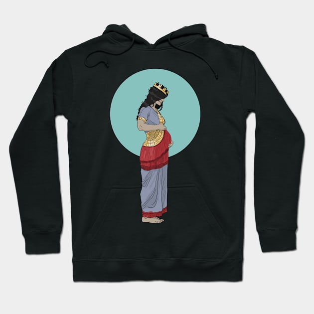 Pregnant Neo-Assyrian Princess (solar disk) Hoodie by NikSwiftDraws